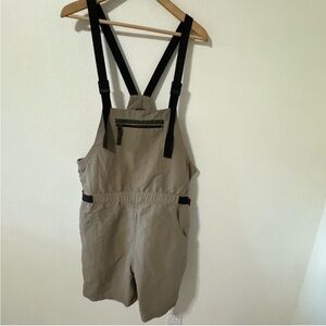 Vintage Teva Tan Women's Shorts Overalls with Black Straps